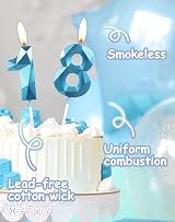 Yiran 14th Birthday Candles Blue 1 4 Numeral Cake Topper 2pc view 2