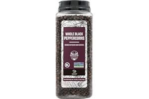 Soeos Black Peppercorns, 18oz (Pack of 1), Non-GMO, Kosher, Packed to Keep Peppers Fresh, Peppercorn for Grinder Refill, Whol