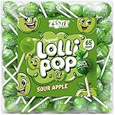 Sour Apple Mini Lollipops 65 Ct Suckers &amp; Lollipops Individually Wrapped | Lollipops Bulk Tart &amp; Fruity Treats for Parties, Birthdays, Events &amp; Treats for Kids