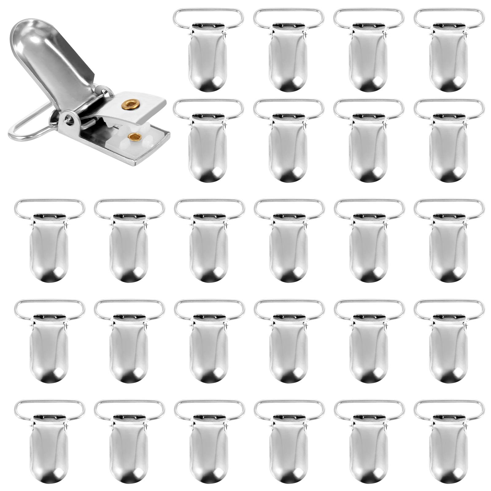 50 PCS Pacifier Suspender Clips Metal Suspender Clips Baby Dummy Clip Pacifier Strap Holder Clips For Pacifier Holders Bibs Clips Suspender Toy Holder Bed Sheet DIY Crafts