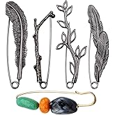 5 Pieces 5 Styles Extra Large Safety Pins Vintage Chic Brooch Pins Decorative Safety Pins for Shirt Blanket Shawl Cardigan Crafts