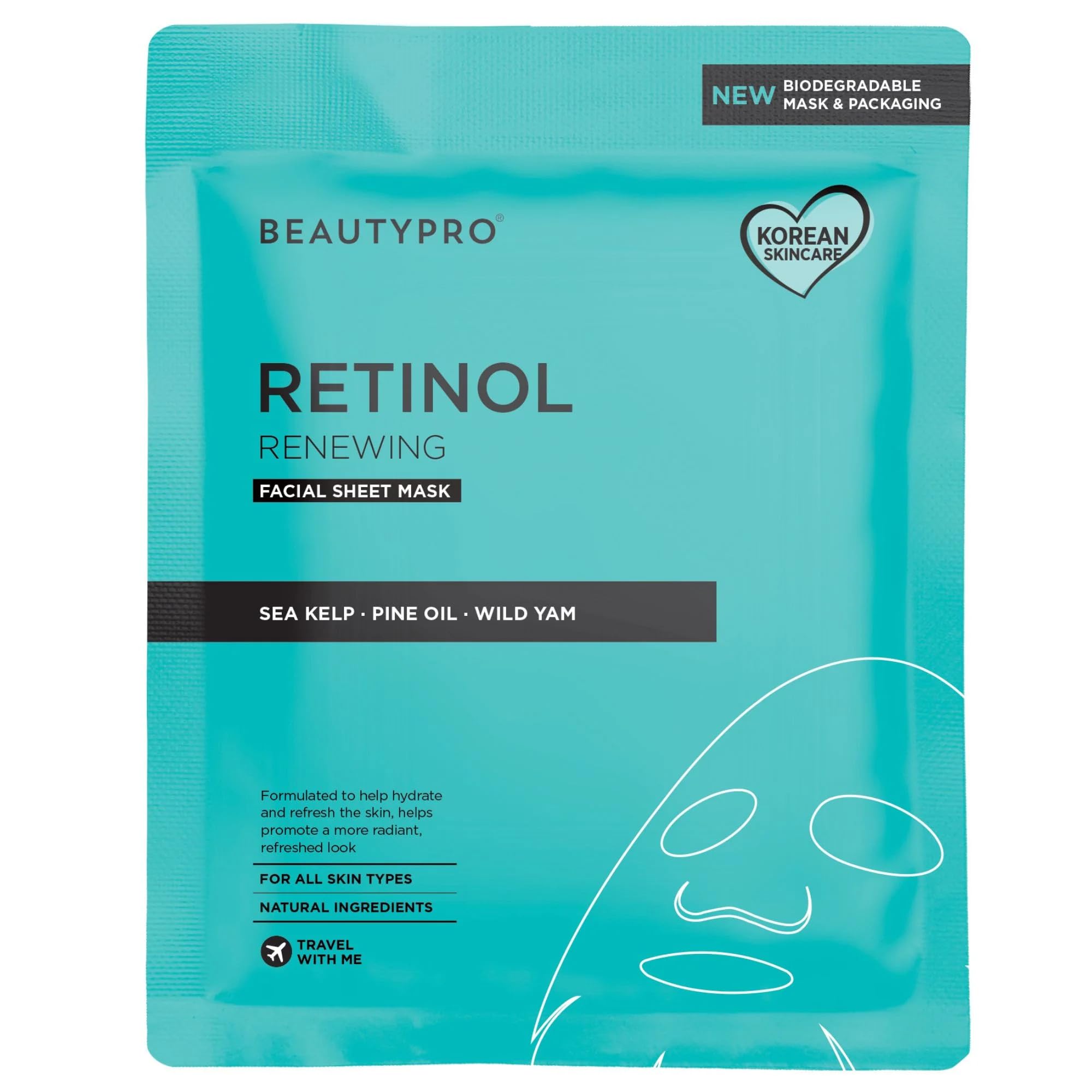 BEAUTYPRO RETINOL Renewing Face Mask Blemish Control Hydrating Organic Pine Oil & Wild Yam Natural Vegan Skincare 100% Plant Based Multi Award Winning Brand