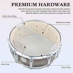 EASTROCK Snare Drum Set 14X5.5 Inches for Student