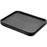 Aebeky Plastic Cafeteria Trays,Fast Food Serving Trays,13"X17",Set of 6 (Black)