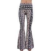 teeki Long Bell Bottom Pant for Women High-Waist Stretchy Flare Bell Bottoms Premium Athletic Pants Retro 70s