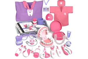 Lehoo Castle Doctor Kit Kids, Dentist Kit, Toys for 4 Year Old Girls, Kids Doctors Play Set with Costume Stethoscopes Toys, G