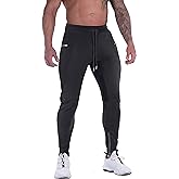 FIRSTGYM Mens Joggers Sweatpants Slim Fit Workout Training Thigh Mesh Gym Jogger Pants with Zipper Pockets