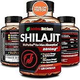 Pure Himalayan Shilajit Capsules Supplement (2,010mg + Absorption Enhancer+50% Fulvic Acid) Natural 30:1 Shilajit with 85+ Trace Minerals for Energy, Performance, Immune Support| Non GMO| 120 Pills