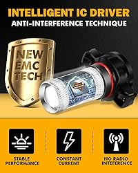 Auxbeam 5201/5202/9009 LED Fog Light Bulbs, 6500K