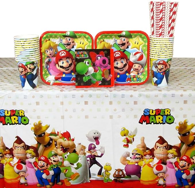 Super Mario Brothers Party Supplies Pack for 16 Guests