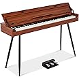 Best Choice Products 88-Key Weighted Full Size Digital Piano, Modern Desk Keyboard w/Metal Legs, 3 Sustain Pedal, MIDI, Headphone Jack - Natural
