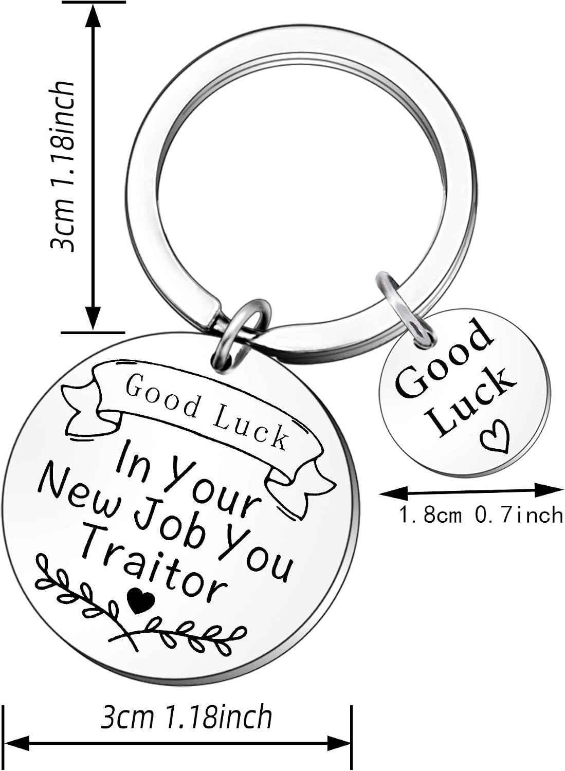 QMVMV Colleague Funny Keyring Leaving Friendship Gifts for Women Man Keychain Engraved Good Luck in Your New Job You Traitor - Image 3