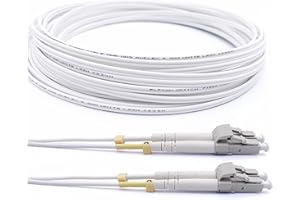 Elfcam® - 30m Fibre Optic Cable LC/UPC to LC/UPC Multimode Duplex 50/125um OM3 LSZH White(30M)
