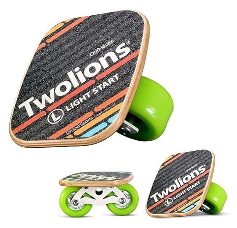 TWOLIONS Freeline Skates,Drift Skate Ahorn Pedal und 72mm PU Räder 608 ABEC-9 Lager
