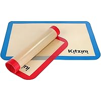 Kitzini Silicone Baking Mat Set. Non-Stick Silicone Mats for Baking. 2 Half Baking Sheets. BPA Free. Professional Grade…