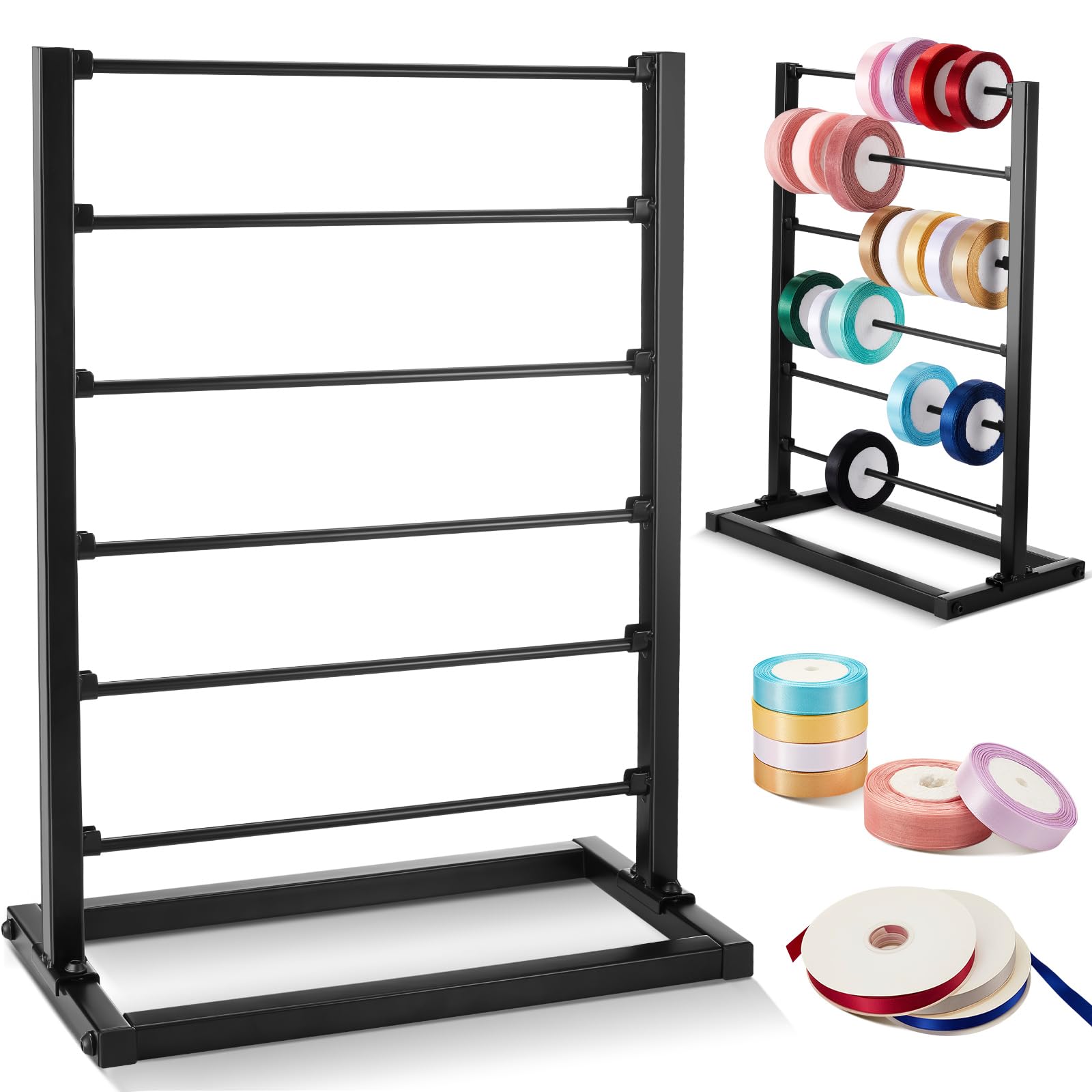 Menkxi 6 Tier Metal Ribbon Holder Organizer Rack Ribbon Rack Display ...