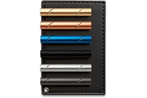 AOLVO Men's Tie Clips Set – Shiny & Matte Necktie Bars, Stylish Pinch Clips, Valued Pack in a Gift Box
