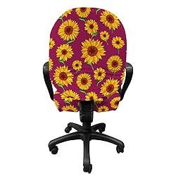 Lunarable Sunflower Office Chair Slipcover, Vibrant