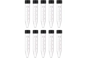 PATIKIL 20ml Centrifuge Tubes, 10 Pcs Glass Graduated Centrifuge Vials with Screw Cap Conical Bottom Test Tube Storage Contai