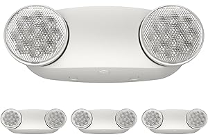 SPECTSUN LIGHTING Spectsun 4 Pack Emergency Light, Emergency Lights for Business, LED Emergency Lights with Battery Backup, 2 Bug Eye Heads Adjustable Commercial Emergency Lighting Fixtures, UL 924 Certified