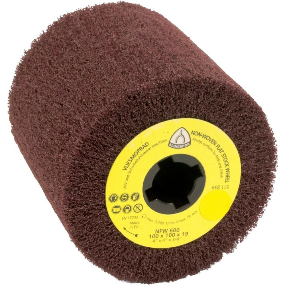Klingspor 258897"NFW 600 S" Extra Fine Abrasive Mop Wheel, Brown, 100 x
