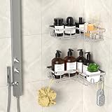 UUlioyer Corner Shower Caddy 2-Pack Stainless Steel No Drilling view 7