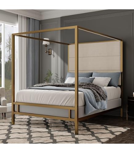 Amazon.com: THINK 30 Modern Luxury Metal Canopy Bed with Tall