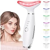 Dopsikn 7 Color Galvanic Machines - Red Light Therapy for Face and Neck, Face Massager Tool for Wrinkles, Double Chin, Vibrating Facial Massager with Thermals, White