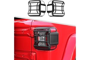Jimen Tail Light Cover Guard Compatible with Jeep Wrangler JL & Unlimited 2018-2024 (Black)