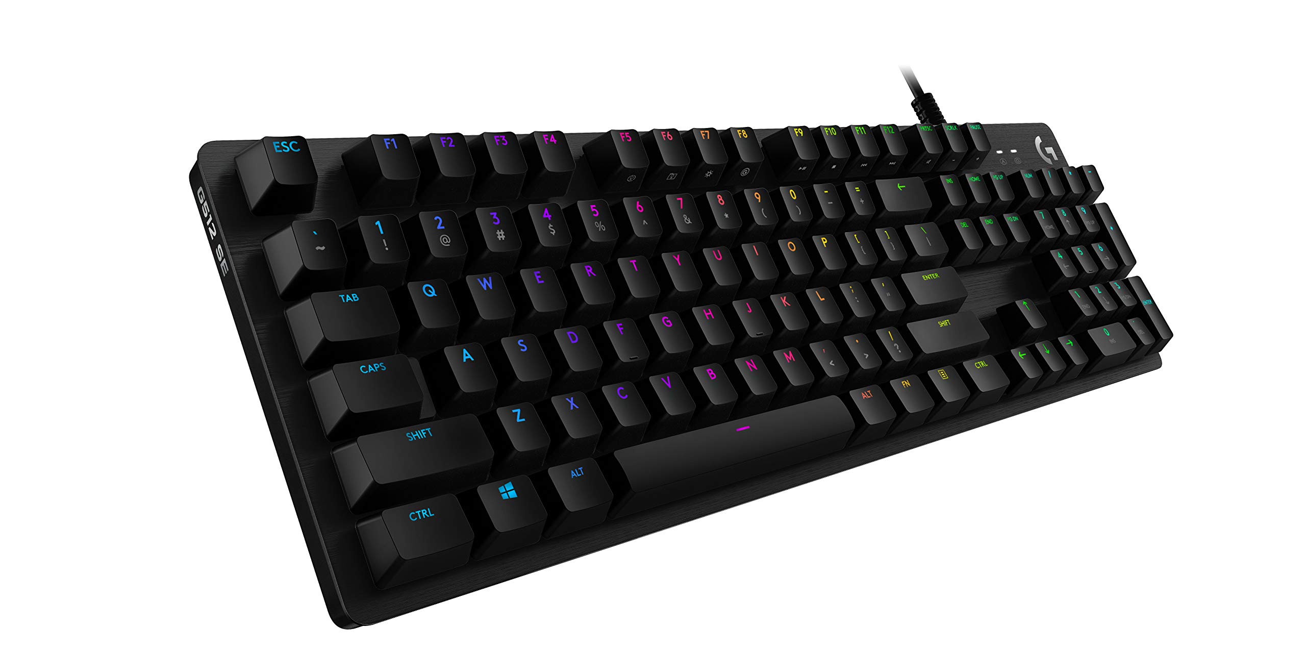 Logitech G512 Mechanical Gaming Keyboard Special Edition,RGB Lightsync Backlit Keys,GX Blue Clicky Key Switches,Brushed Aluminum Case,Customizable F-Keys, USB Pass Through,AZERTY France - Black