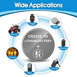 volkate CR2430 Battery, 3V Lithium Coin Battery 10