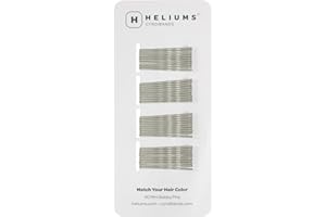 Heliums Small Bobby Pins - Silver Gray - 40 Count, 3.8cm Mini Hair Pins For Women & Kids