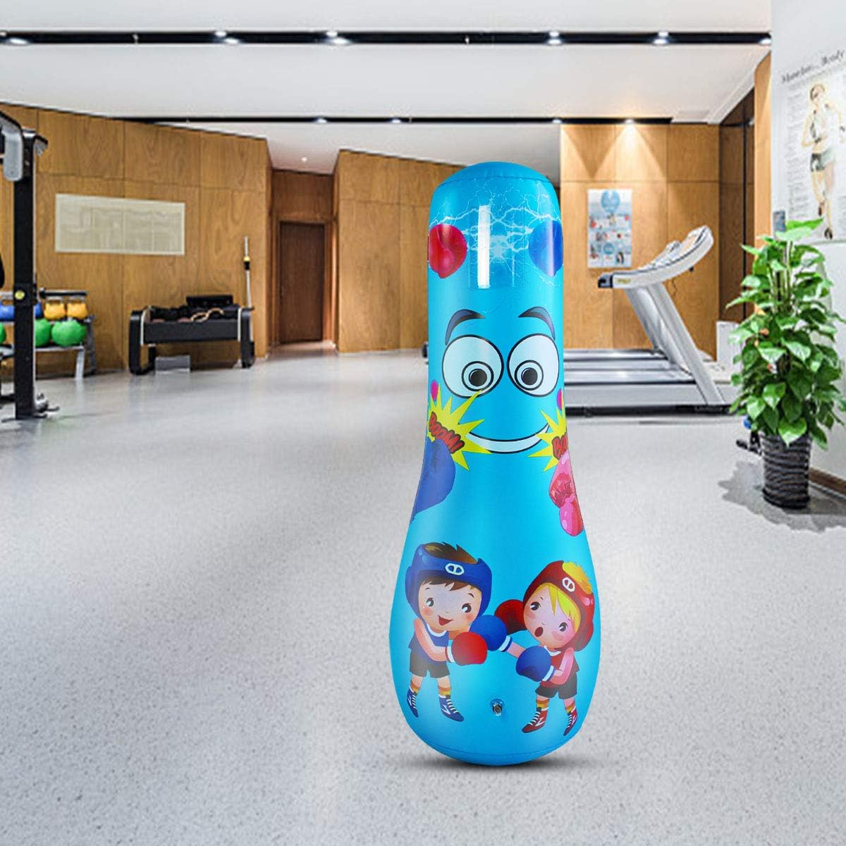 Inflatable Punching Bag for Kids，Free Standing Boxing Bag for Immediate Bounce Back Heavy Punching Bag for Practicing Karate, Taekwondo, De-Stress Boxing Bag for Boy/Girl. (Child 125CM, Blue) : Sports & Outdoors