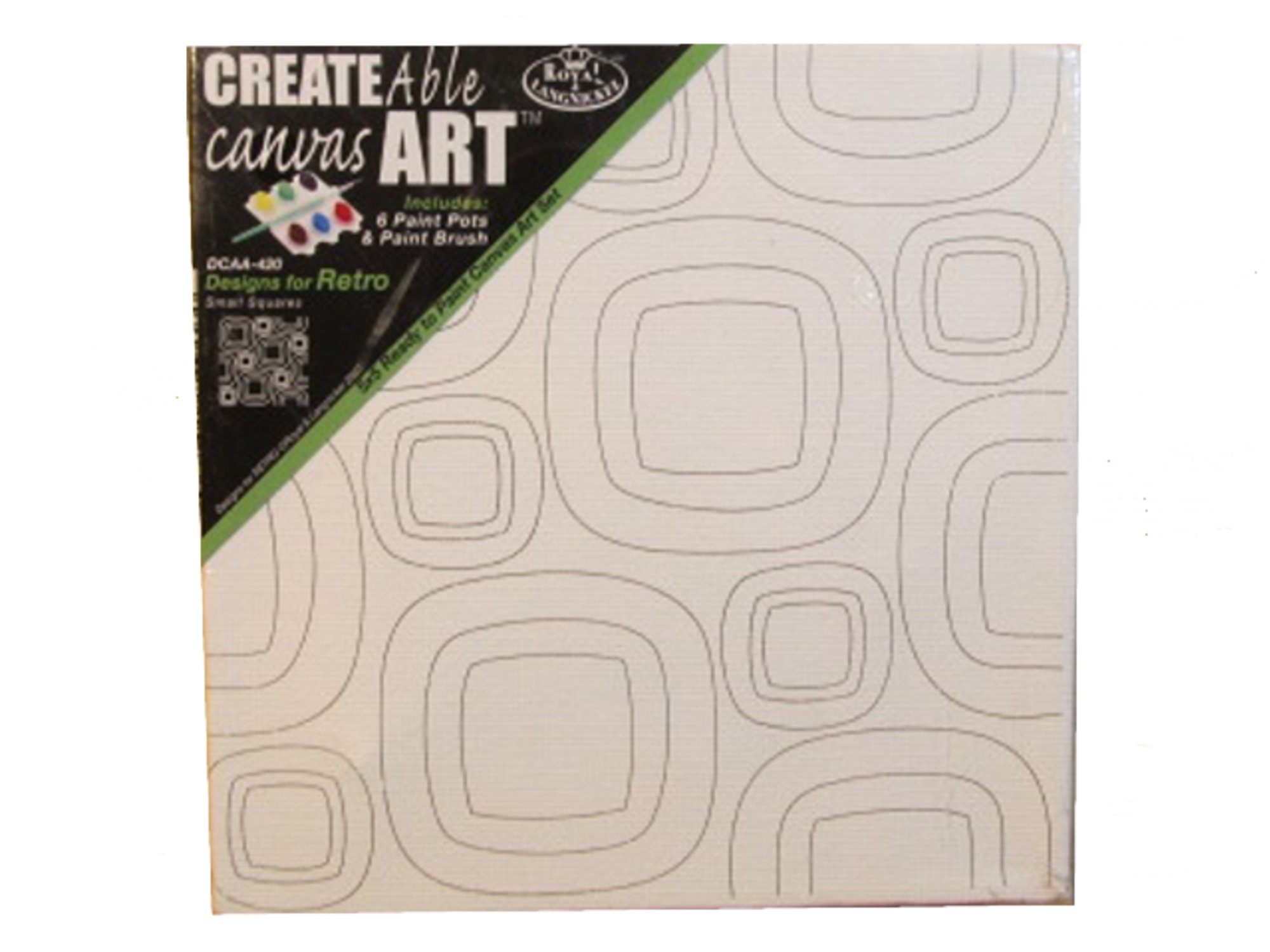 Retro Small Squares Paint Canvas Art Set