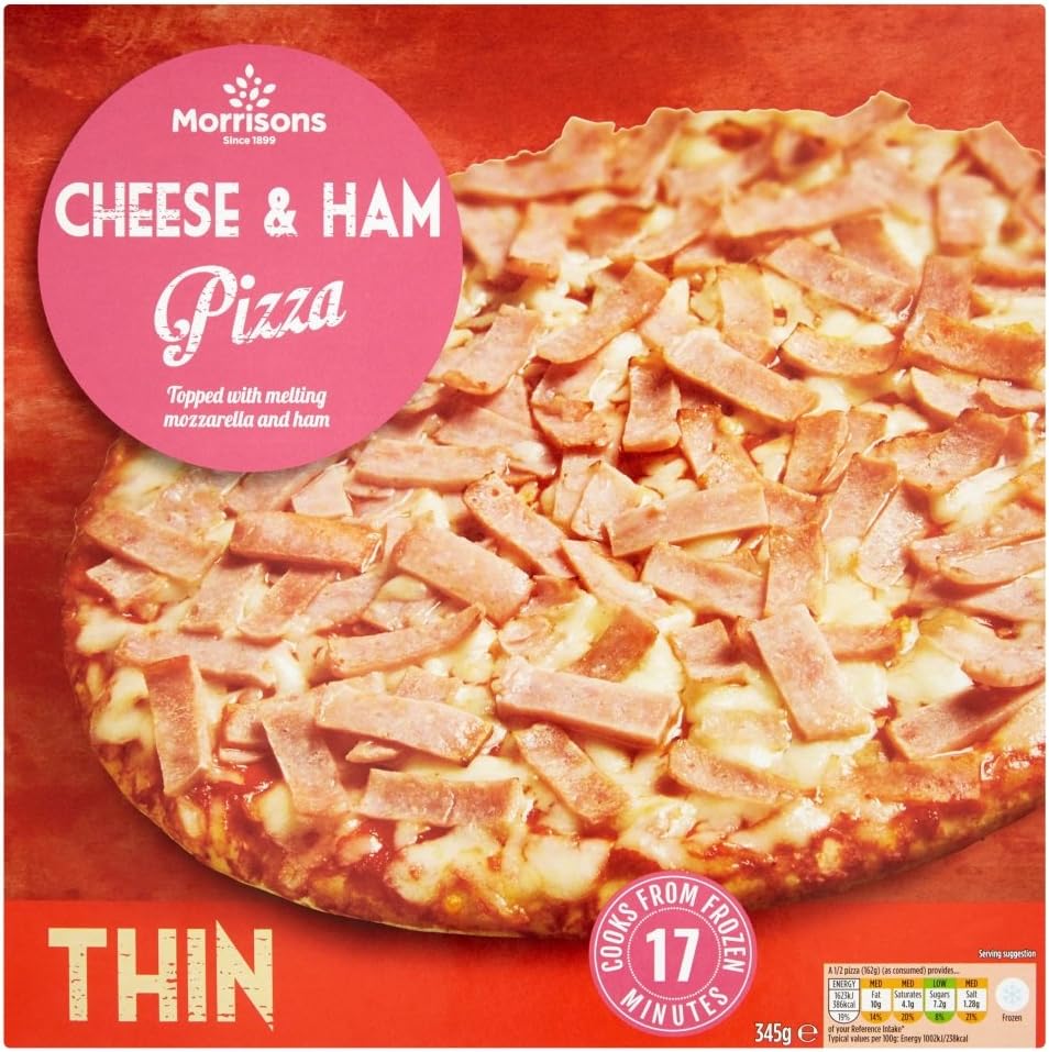 Morrisons Frozen Cheese and Ham Thin Pizza, 345g (Frozen) Amazon.co.uk