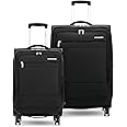 Samsonite Aspire DLX Softside Expandable Luggage Set with Spinners (Carry-on & Medium), Black