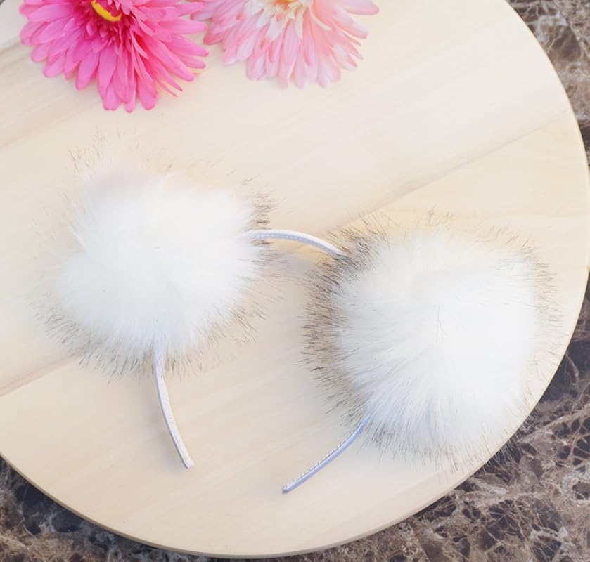Amazon.com: Pom Pom Headband, Bear Ears Headband, Teddy Bear Ears