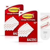 Command Small Refill Adhesive Strips, Damage Free Hanging Wall Adhesive Strips for Small Indoor Wall Hooks, No Tools Removable Adhesive Strip for Living Spaces, 128 White Strips