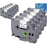 10 Pack Weemay Compatible TZe-211 Label Tape Replacement for Brother P-Touch, 6mm Laminated White Tape for PT-D200/PTD220/PTD600/PT-D410/PTH110BP Label Maker, 0.23" x 26.2' (TZe211/TZ-211/TZ211)