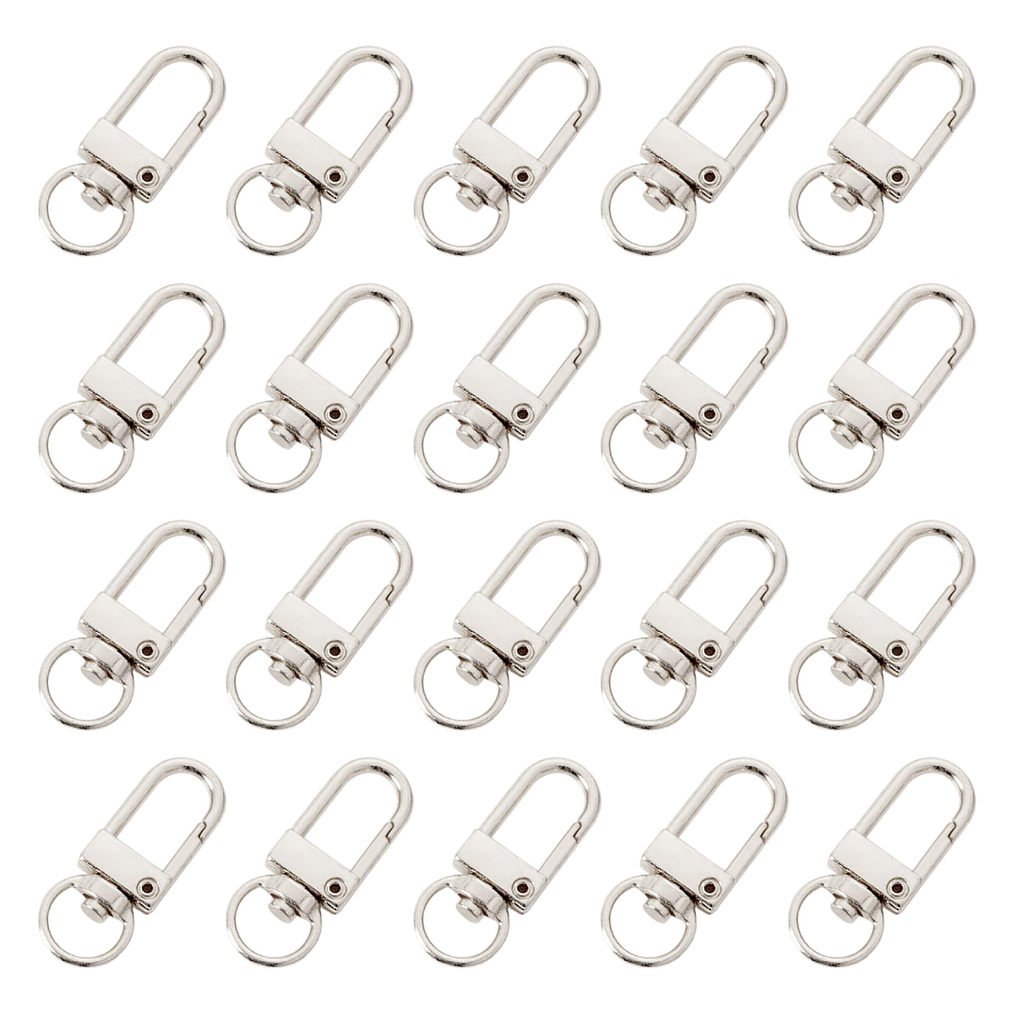 Photo 1 of 20-Pack Gold & Silver Metal Lobster Claw Clasps, 360° Swivel Trigger Snap Hooks DIY Claw Clasps for Keychains and Jewelry Crafting, Durable for Bag Connector and Key Rings Accessories (Silver)