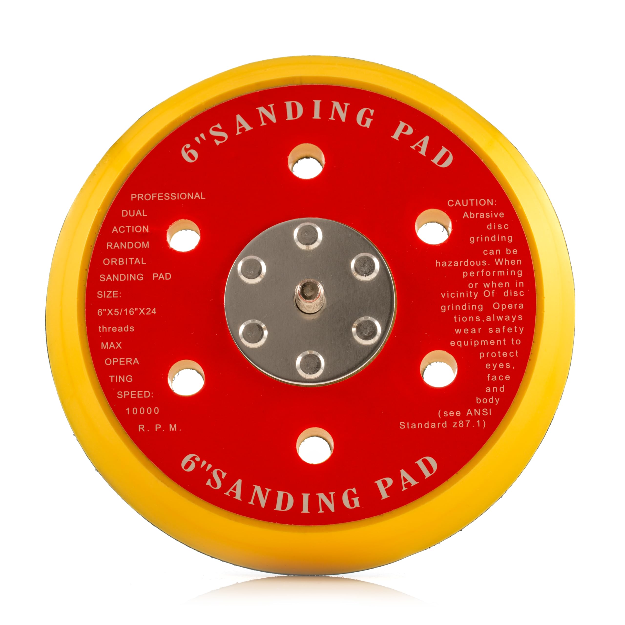 Glass Polish 6 inch (150mm) DA Dual Action Backing pad 15mm PU Durable Layer with 5/16''-24 Thread and 6 Extraction Vents - GP12713