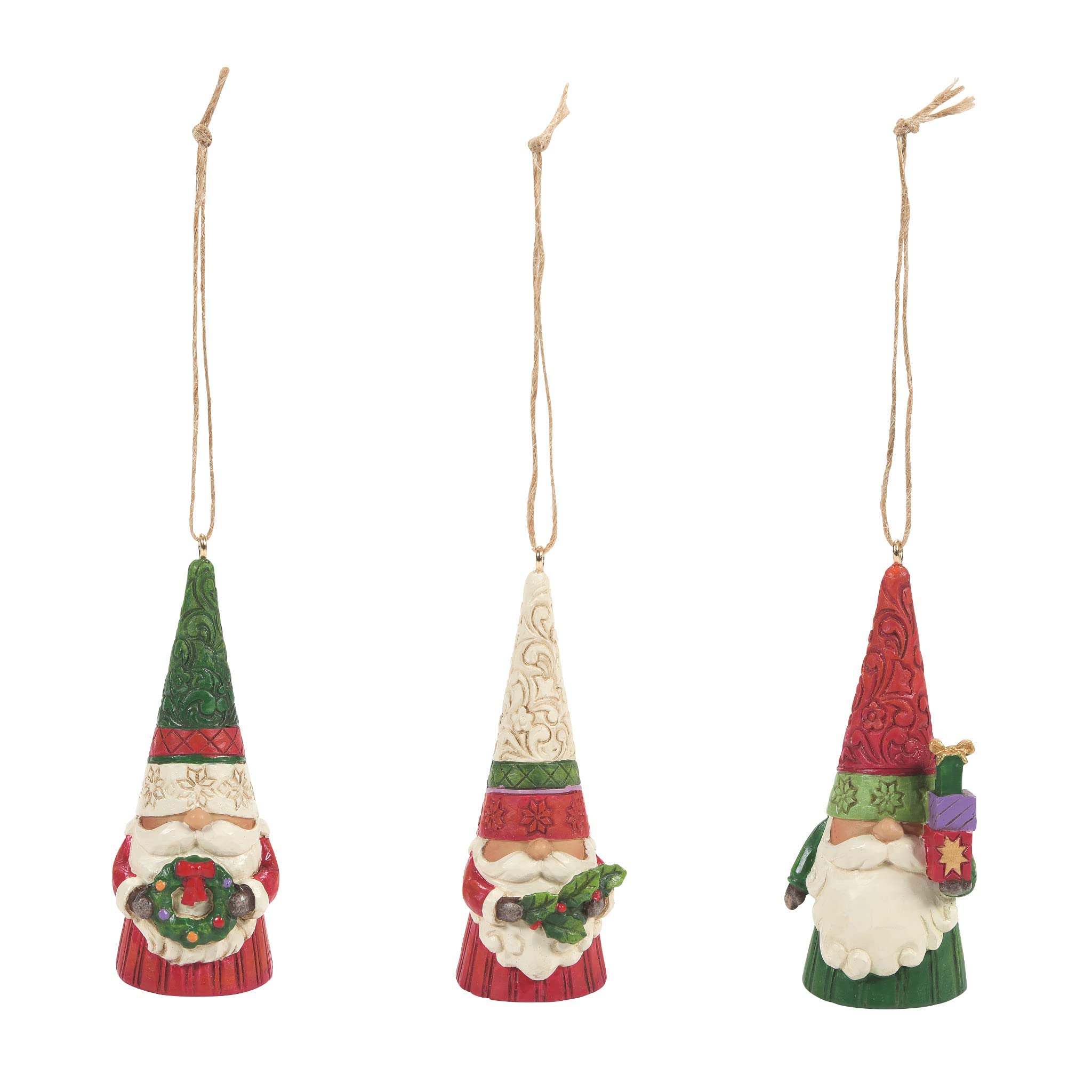 Enesco Jim Shore Heartwood Creek Christmas Gnomes 3 Pieces Ornament Set