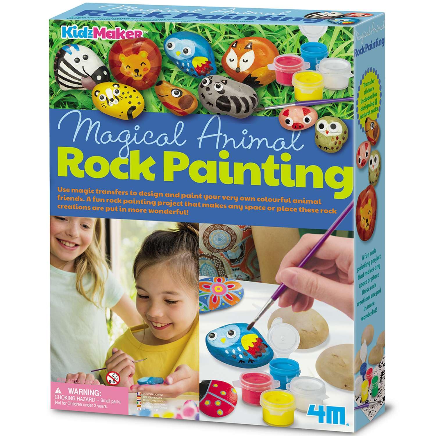 4M 404756 KidzMaker Paint Your Own Garden Rock, Multi Colour
