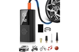 AILKIN Fast Air Compressor, Wireless Portable Tire Inflator Pump For Car Bick Ball, Compresor Aire Carro Auto Cars Wheel Presta Valve Battery Power Bank Electric 12 Volt Tyre Digital Pressure Gauge