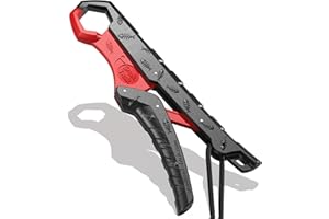 SNAIL TRAIL 7.5''/9'' Floating Fish Gripper, Fishing Grabber, Catfish Mouth Pliers, Caught Bass Holder, Digital Scale Hook Clamp, Saltwater Lip Grip Tool with Lanyard, Gifts for Men