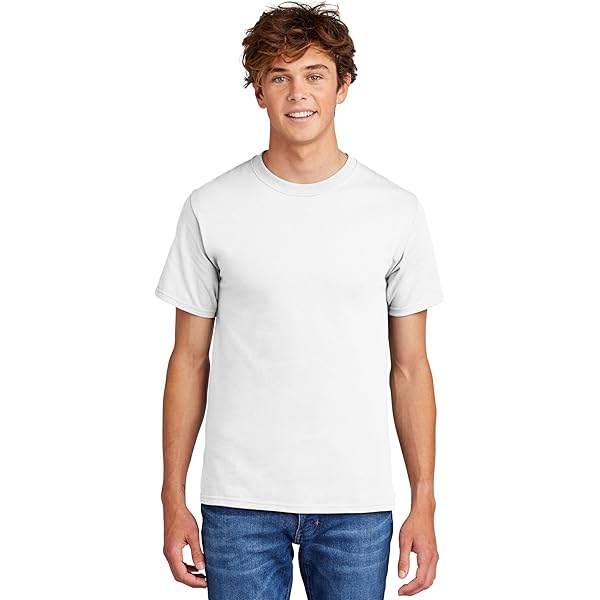 Jerzees mens 5 oz. HiDENSI-T T-Shirt(363)-WHITE-XL | Amazon.com