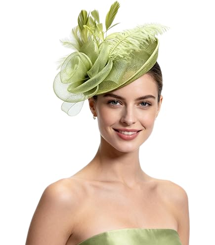 Amazon.com: Fascinators Hat Flower Mesh Ribbons Feathers on  display picture 1