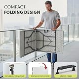 KEPLIN 6ft Folding Table White Top 180x70x74cm Sturdy Metal Frame Waterproof view 6