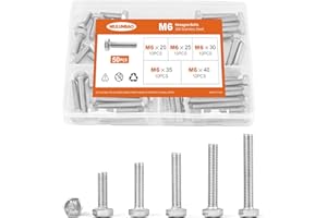 M6 x 20mm 25mm 30mm 35mm 40mm Heavy Duty Hexagon Bolts Hex Head Screws, 304 Stainless Steel, Metric, Machine Fully Thread, Br