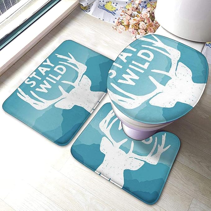 ROBTE Stay Wild Adventure Wilderness Emblems 3 Piezas Alfombrillas de